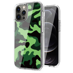 IPHONE 12 PRO Compatible Camouflage Dual Layer Hybrid Hard Plastic and Soft TPU Rubber Case Cover for APPLE IPHONE 12 PRO MAX In Mint Green - Durable Protection by CELL DEMAND