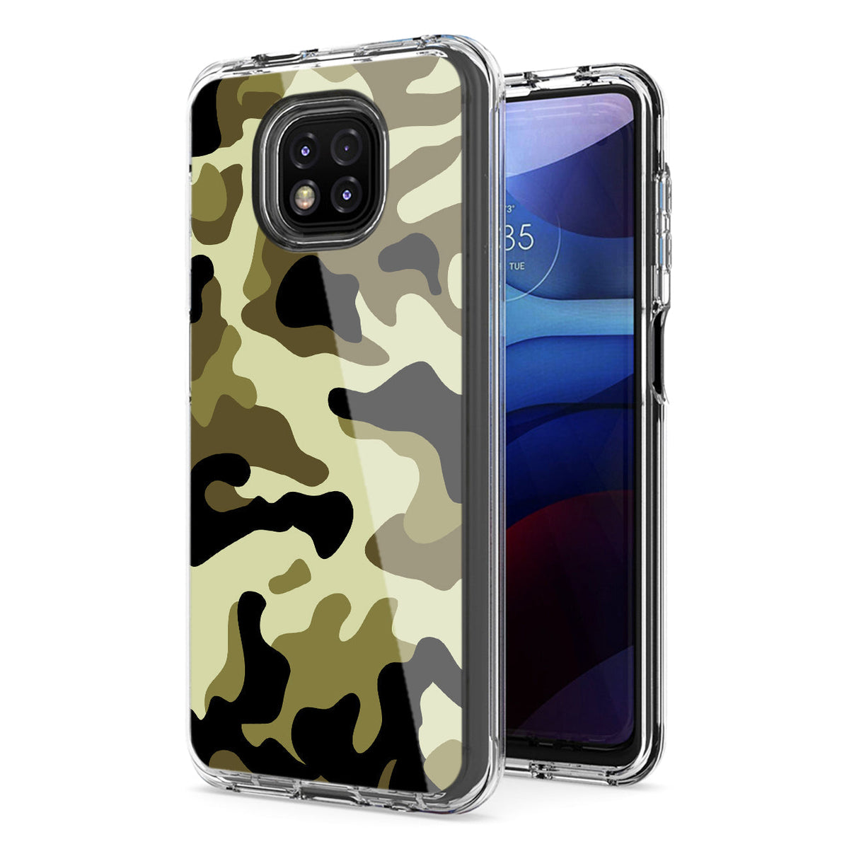 Camouflage Dual Layer Hybrid Hard Plastic and Soft TPU Rubber Case Cover for MOTOROLA G POWER In Green - Premium & Reliable | CELL DEMAND Official