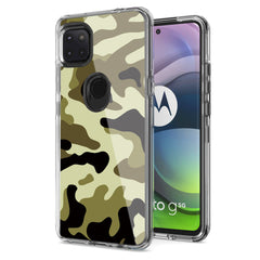 Camouflage Dual Layer Hybrid Hard Plastic and Soft TPU Rubber Case Cover for MOTOROLA ONE 5G ACE In Green - Ultra-Slim & Reliable | CELL DEMAND Official