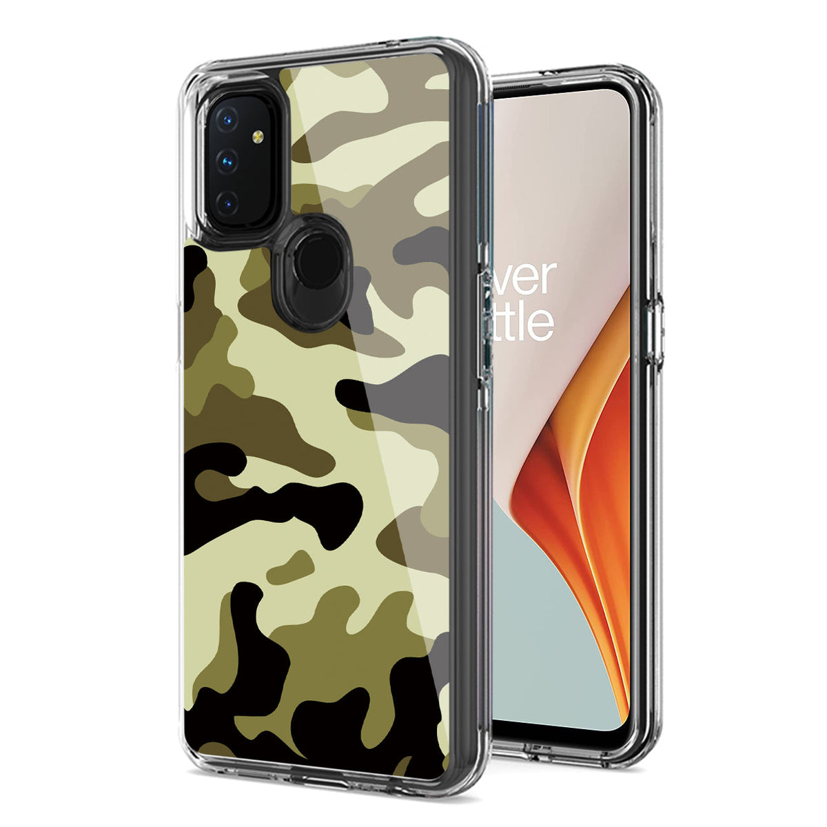 Camouflage Dual Layer Hybrid Hard Plastic and Soft TPU Rubber Case Cover for ONEPLUS NORD N100 In Green - Crystal Clear & Reliable | CELL DEMAND Official