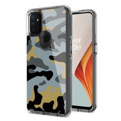 Camouflage Dual Layer Hybrid Hard Plastic and Soft TPU Rubber Case Cover for ONEPLUS NORD N100 In Blue - Ultra-Slim & Reliable | CELL DEMAND Official