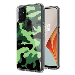 Camouflage Dual Layer Hybrid Hard Plastic and Soft TPU Rubber Case Cover for ONEPLUS NORD N100 In Mint Green - Shockproof & Reliable | CELL DEMAND Official