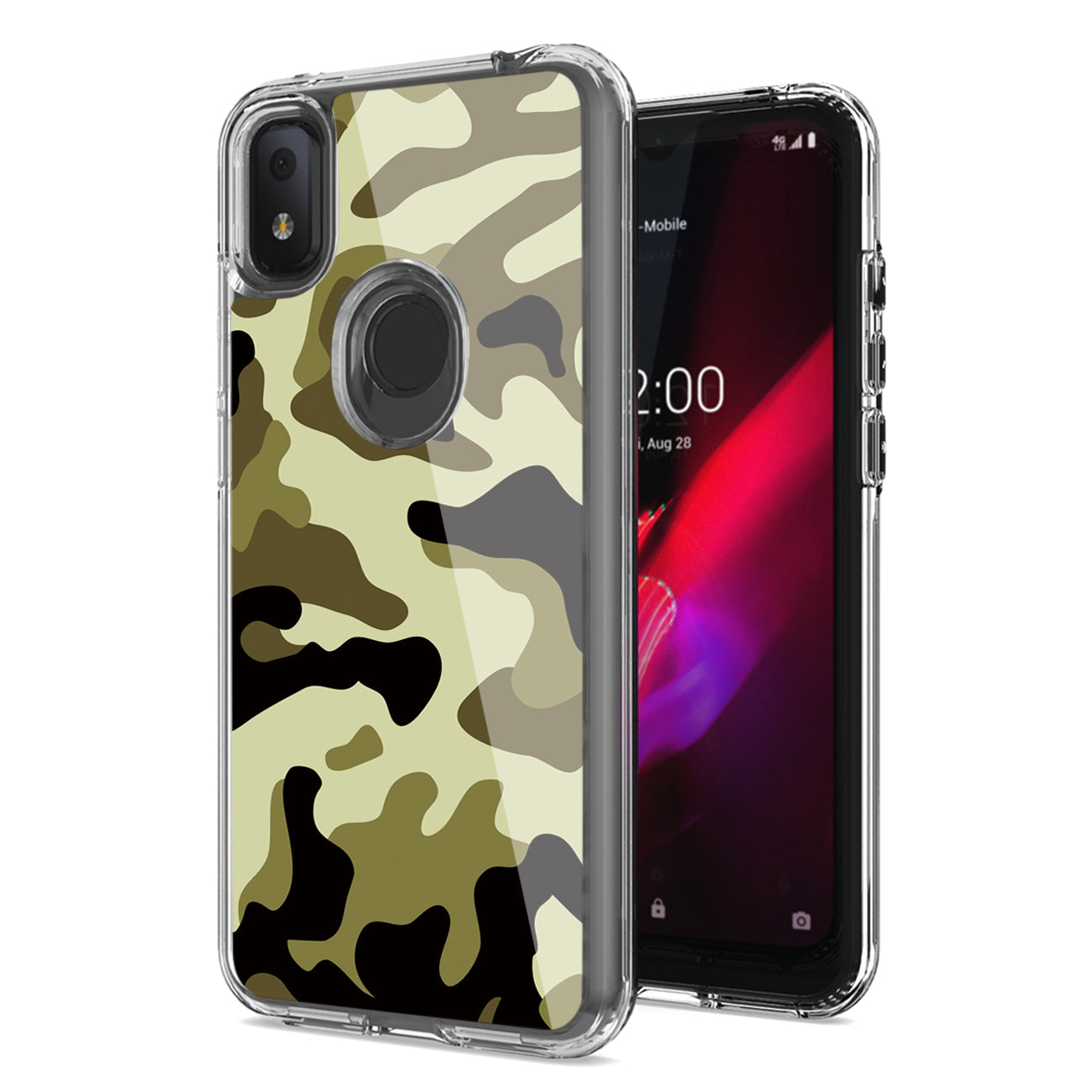 Camouflage Dual Layer Hybrid Hard Plastic and Soft TPU Rubber Case Cover for REVVL 4 In Green - Crystal Clear & Reliable | CELL DEMAND Official