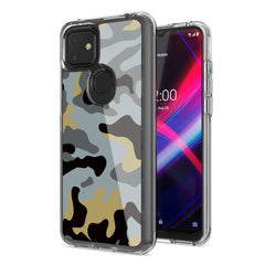 Camouflage Dual Layer Hybrid Hard Plastic and Soft TPU Rubber Case Cover for REVVL 4 PLUSE In Blue - Crystal Clear & Reliable | CELL DEMAND Official