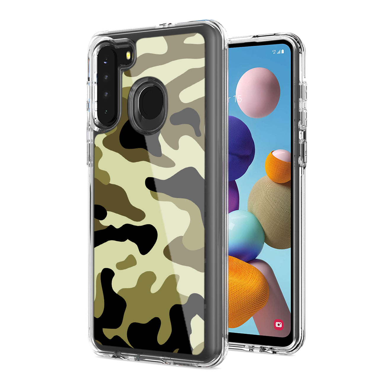 Camouflage Dual Layer Hybrid Hard Plastic and Soft TPU Rubber Case Cover for  SAMSUNG GALAXY S21/S30 In Green - Ultra-Slim & Reliable | CELL DEMAND Official
