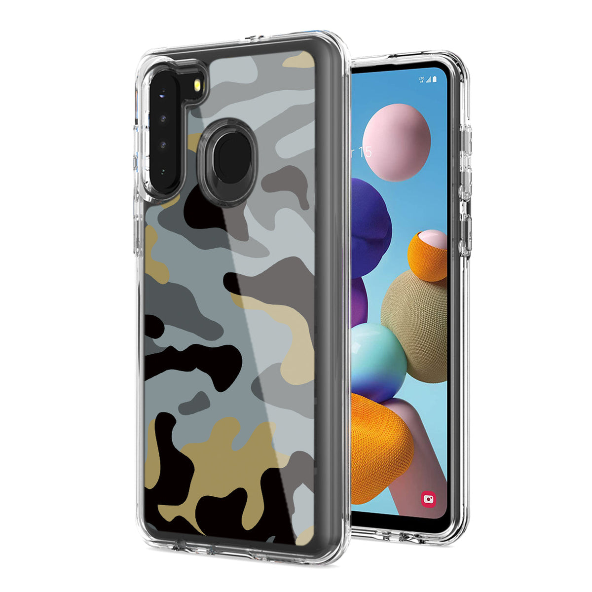 Camouflage Dual Layer Hybrid Hard Plastic and Soft TPU Rubber Case Cover for  SAMSUNG GALAXY S21/S30 In Blue - Shockproof & Reliable | CELL DEMAND Official
