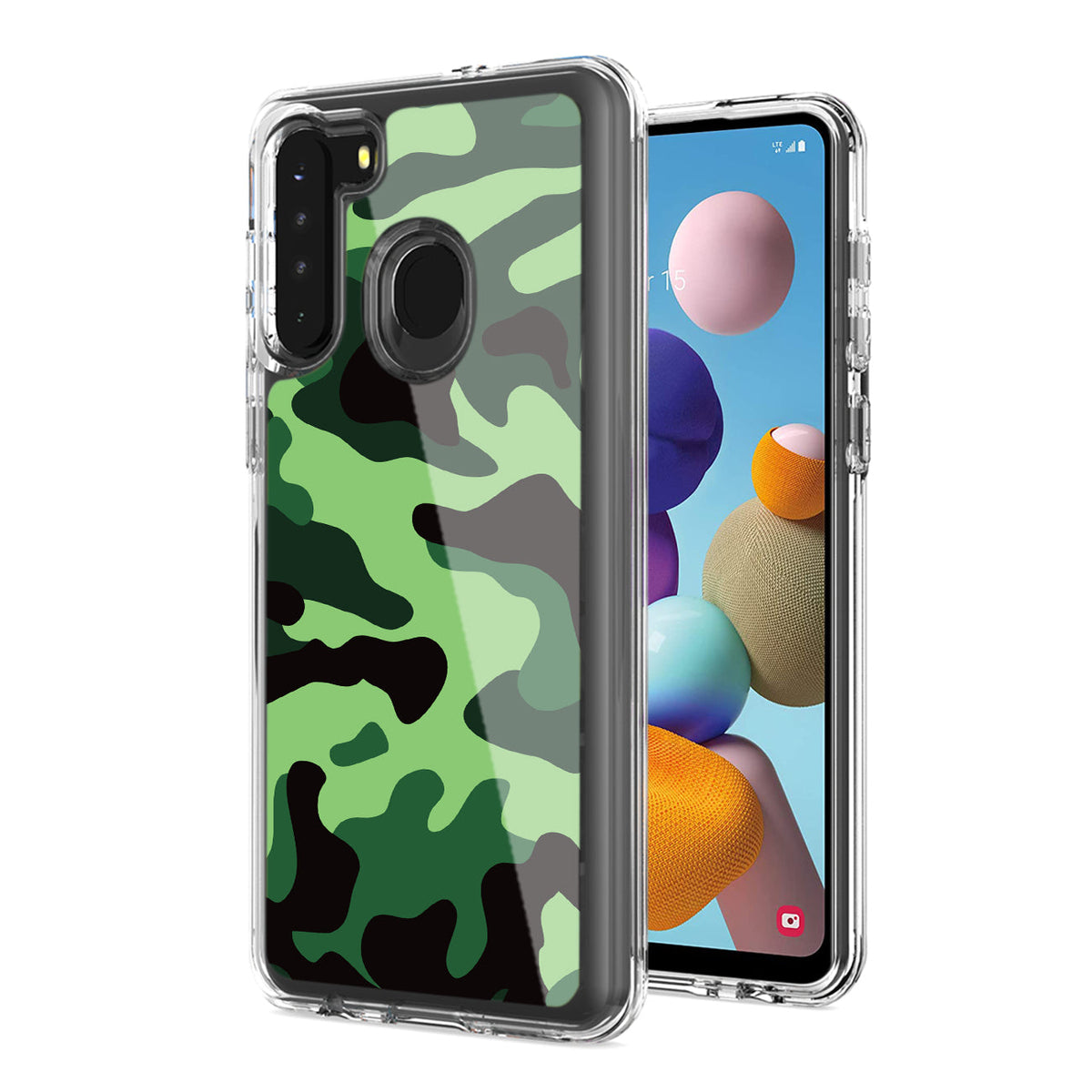 Camouflage Dual Layer Hybrid Hard Plastic and Soft TPU Rubber Case Cover for  SAMSUNG GALAXY S21/S30 In Mint Green - Durable & Reliable | CELL DEMAND Official