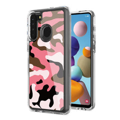 Camouflage Dual Layer Hybrid Hard Plastic and Soft TPU Rubber Case Cover for  SAMSUNG GALAXY S21/S30 In Pink - Ultra-Slim & Reliable | CELL DEMAND Official