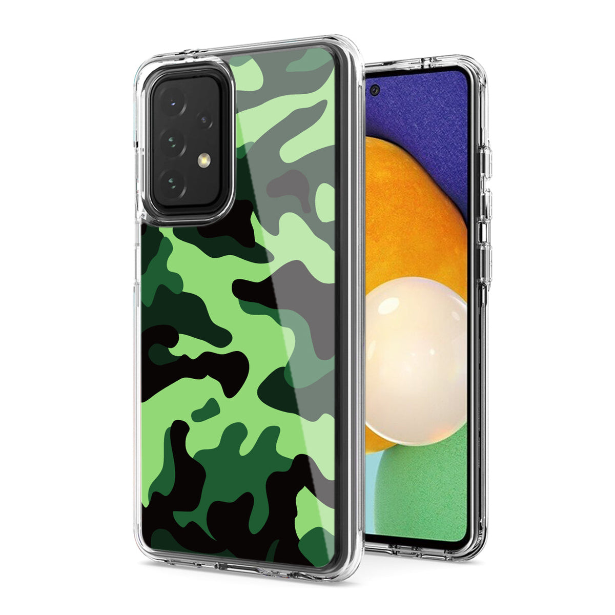 Camouflage Dual Layer Hybrid Hard Plastic and Soft TPU Rubber Case Cover for  SAMSUNG GALAXY A52 5G In Mint Green - Heavy Duty & Reliable | CELL DEMAND Official