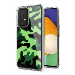 Camouflage Dual Layer Hybrid Hard Plastic and Soft TPU Rubber Case Cover for  SAMSUNG GALAXY A52 5G In Blue - Heavy Duty & Reliable | CELL DEMAND Official