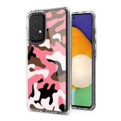 Camouflage Dual Layer Hybrid Hard Plastic and Soft TPU Rubber Case Cover for  SAMSUNG GALAXY A52 5G In Pink - Durable & Reliable | CELL DEMAND Official