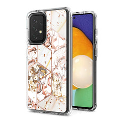 Flower Design Pattern Printing Dual Layer Hybrid Hard Plastic and Soft TPU Rubber Case Cover for SAMSUNG GALAXY A52 5G In White Base Flower - Durable & Reliable | CELL DEMAND Official