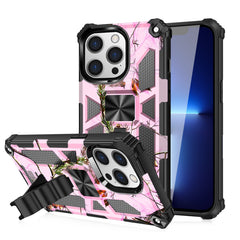IPHONE 13 PRO Compatible Built-in Kickstand TPU Case with Magnetic Mount for APPLE IPHONE 13 PRO in Tree leaf patterns - Heavy Duty Protection by CELL DEMAND