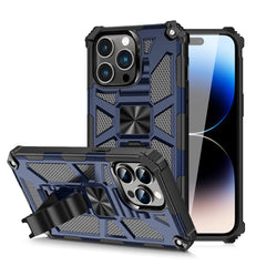 IPHONE 14 PRO Compatible Built-in Kickstand TPU Case with Magnetic Mount for APPLE IPHONE 14 PRO MAX in Blue - Crystal Clear Protection by CELL DEMAND