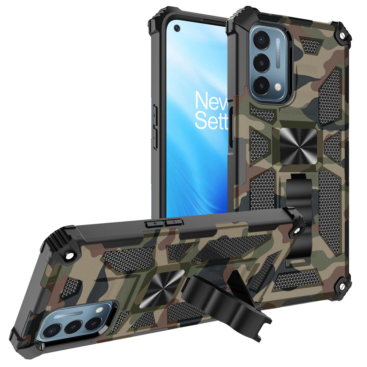 Built-in Kickstand TPU Case with Magnetic Mount for ONEPLUS NORD N200 5G in Camouflage - Premium & Reliable | CELL DEMAND Official