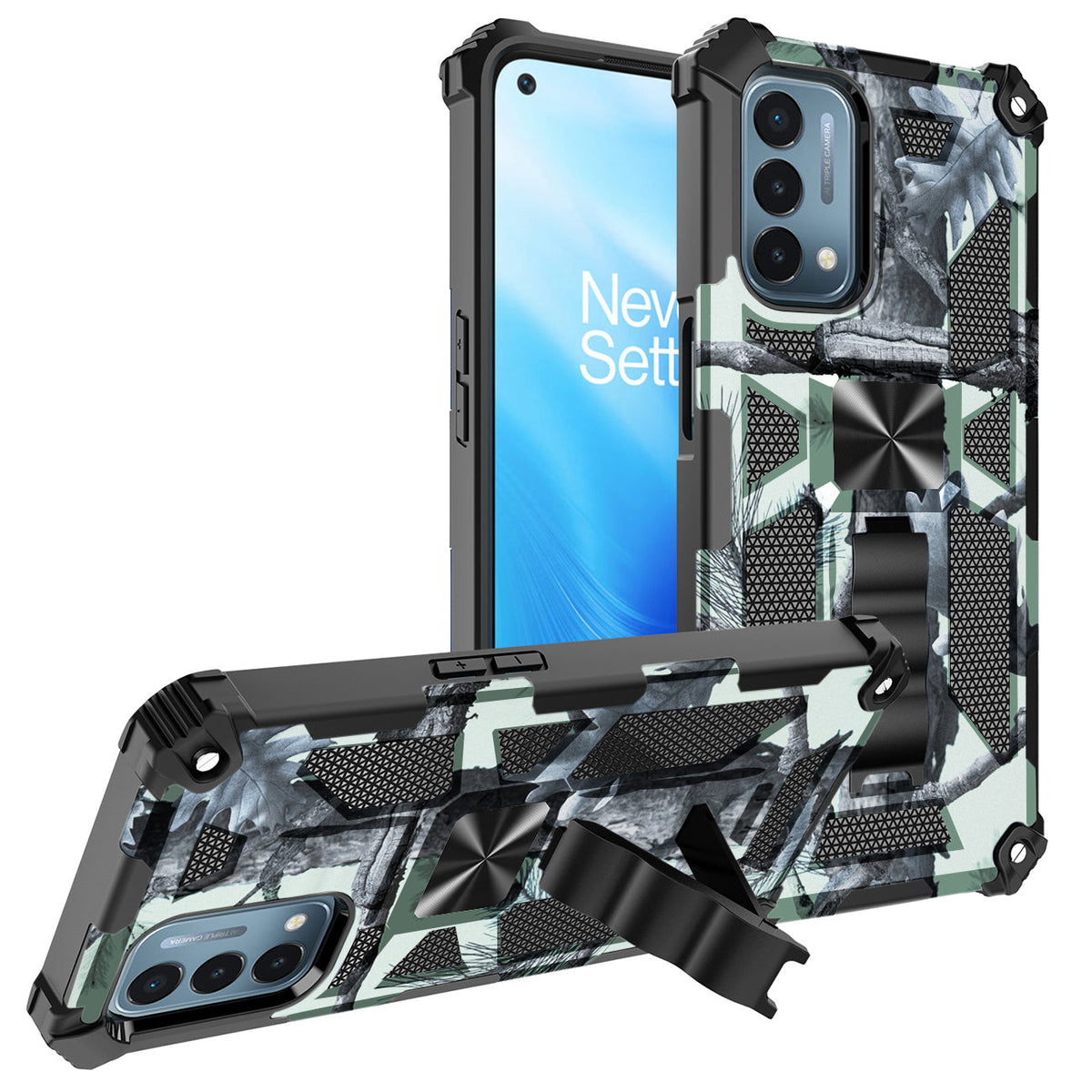 Built-in Kickstand TPU Case with Magnetic Mount for ONEPLUS NORD N200 5G in Tree leaf patterns - Premium & Reliable | CELL DEMAND Official