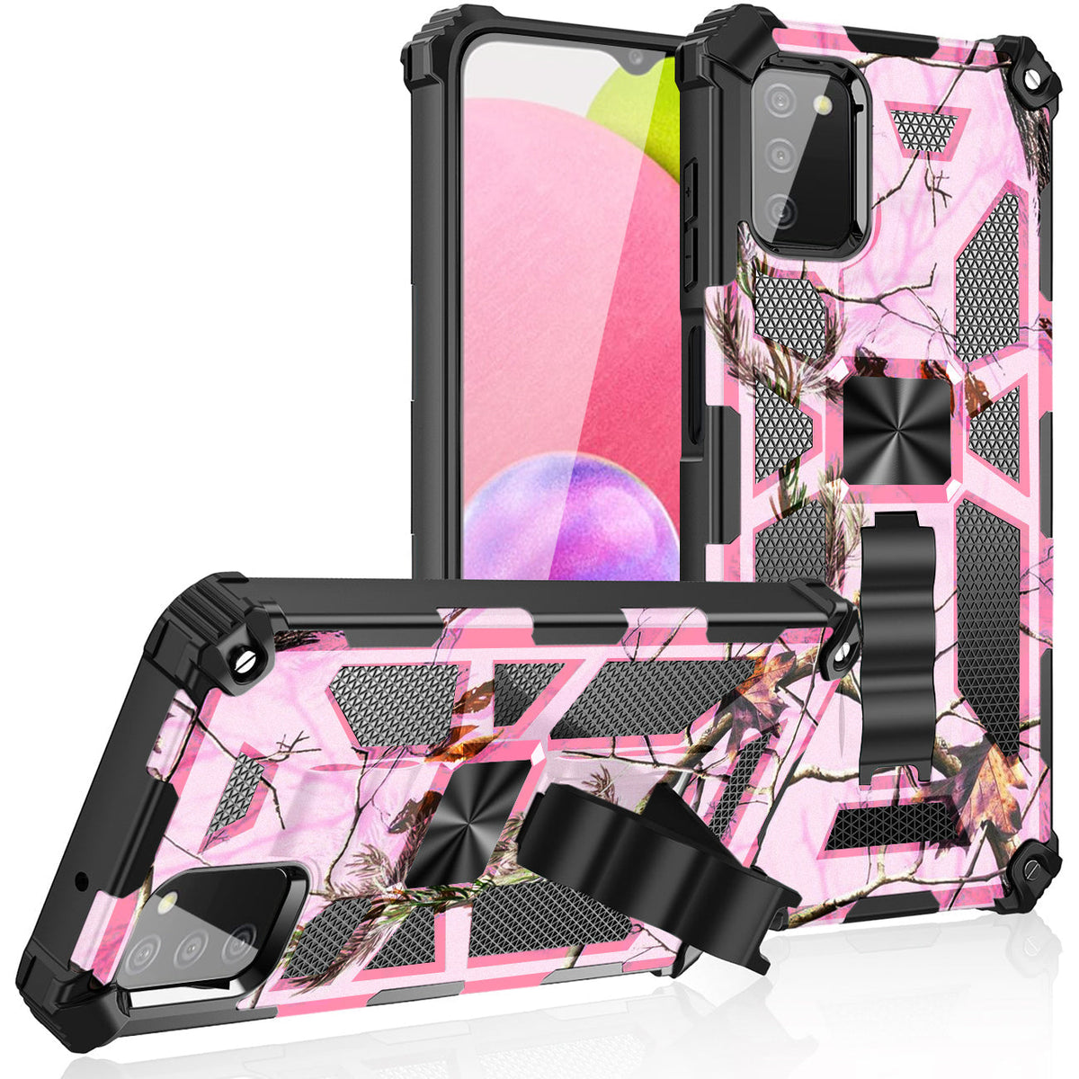 Built-in Kickstand TPU Case with Magnetic Mount for SAMSUNG GALAXY A02S in Tree leaf patterns - Premium & Reliable | CELL DEMAND Official