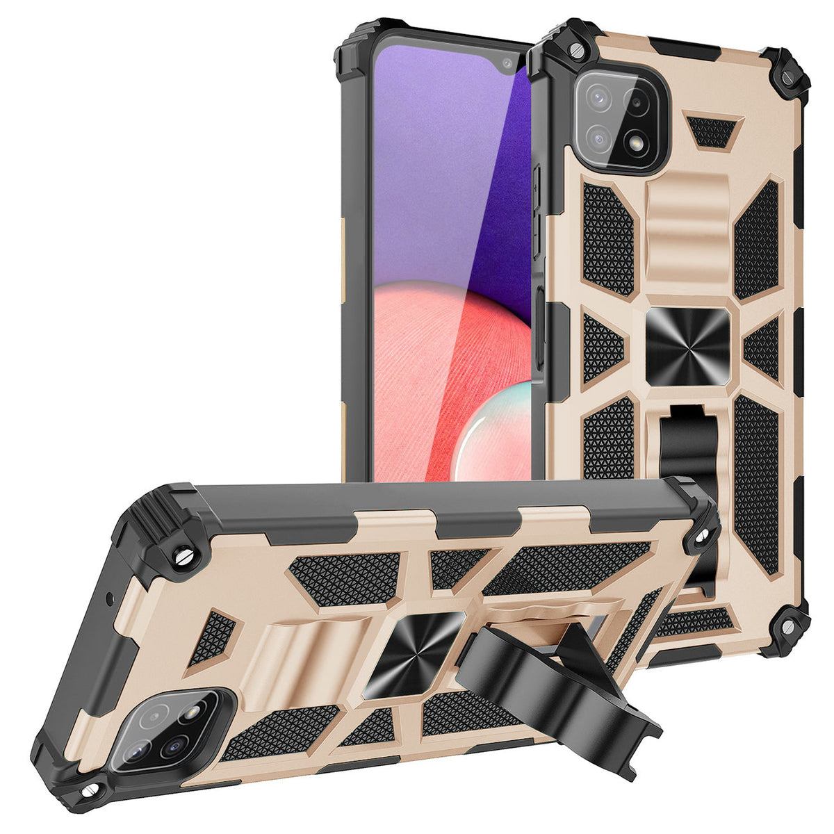 Built-in Kickstand TPU Case with Magnetic Mount for SAMSUNG GALAXY A22 5G in  Gold - Premium & Reliable | CELL DEMAND Official