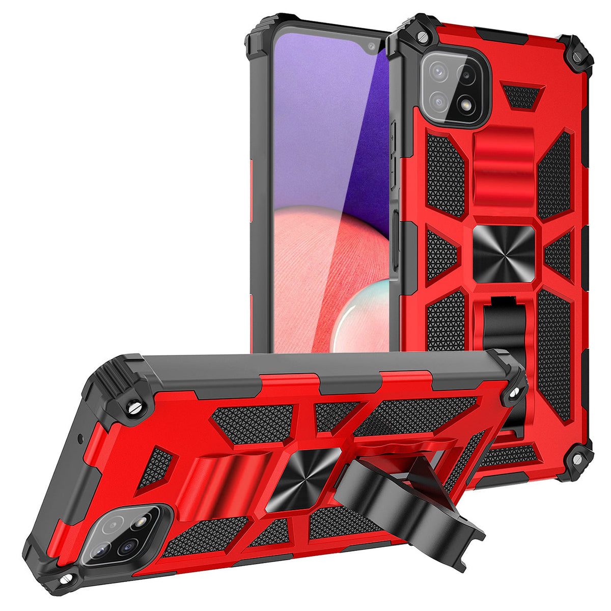 Built-in Kickstand TPU Case with Magnetic Mount for SAMSUNG GALAXY A22 5G in Red - Premium & Reliable | CELL DEMAND Official