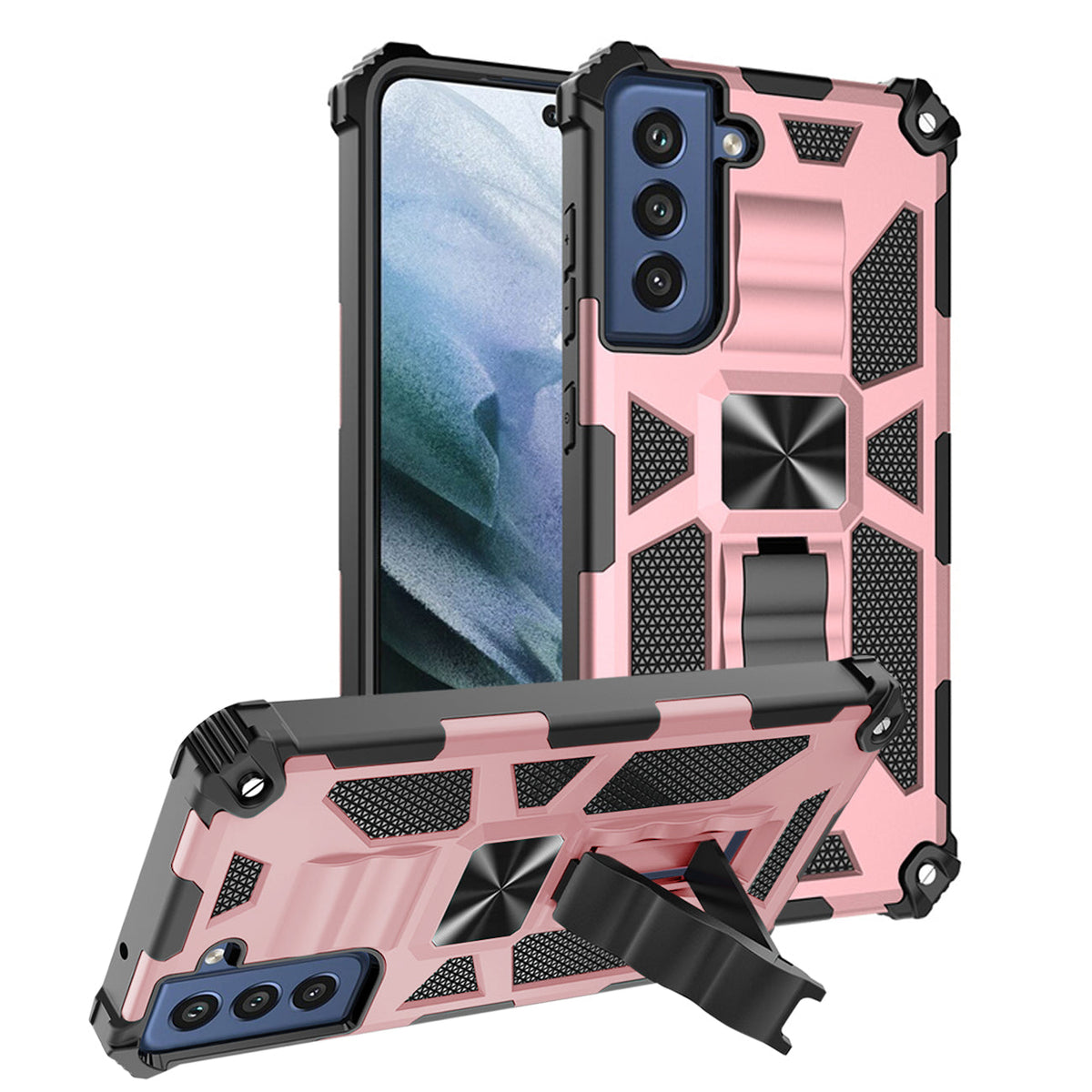 Built-in Kickstand TPU Case with Magnetic Mount for SAMSUNG GALAXY S22 PLUS in Rose Gold - Crystal Clear & Reliable | CELL DEMAND Official
