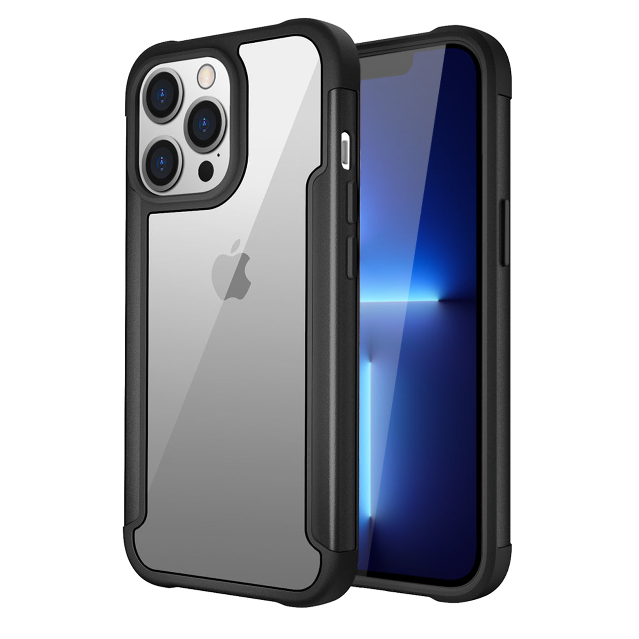 iPhone 13 Pro Compatible High Quality Clean PC,TPU and Metal Bumper Case For iPhone 13 Pro In Black - Durable Protection by CELL DEMAND
