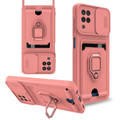 High Quality Samsung 12 5G Case with Camera cover, Kickstand, Slide lens protection, Magnetic ring stand, Crossbody strap and Card holder In Pink - Ultra-Slim & Reliable | CELL DEMAND Official