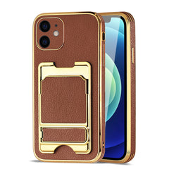 IPHONE 12 Leather Case with Card Holder In Brown - Durable & Reliable | CELL DEMAND Official