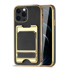 IPHONE 12 Max Leather Case with Card Holder In Black - Shockproof & Reliable | CELL DEMAND Official