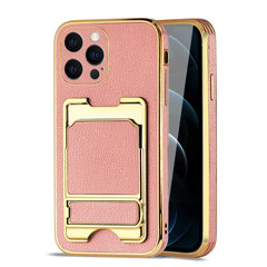 IPHONE 12 Pro Leather Case with Card Holder In Pink - Premium & Reliable | CELL DEMAND Official
