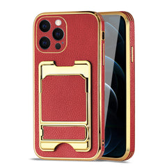 IPHONE 12 Pro Leather Case with Card Holder In Red - Ultra-Slim & Reliable | CELL DEMAND Official