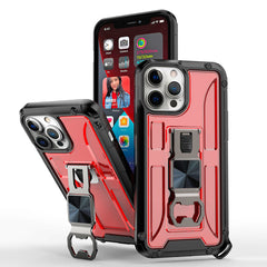 IPHONE 13 PRO Compatible Kickstand Ring Holder/Bottle Opener with Magnetic Car Mount for APPLE IPHONE 13 PRO MAX In Red - Shockproof Protection by CELL DEMAND