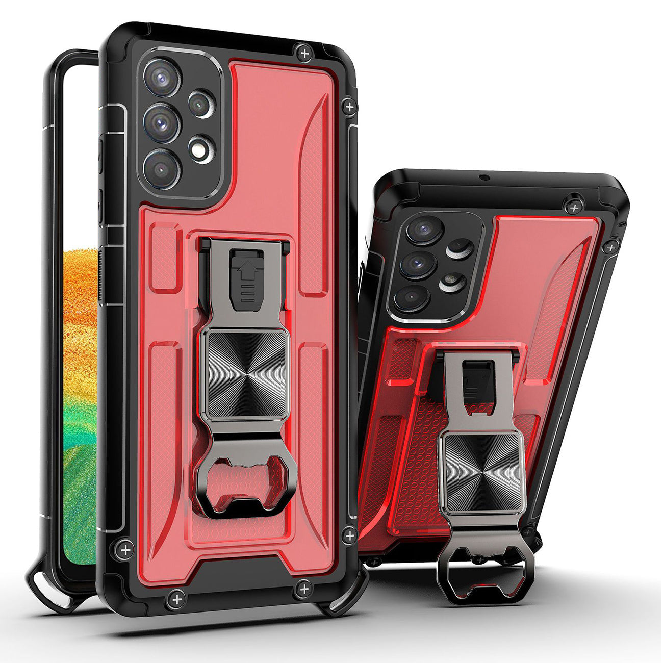 Kickstand Ring Holder/Bottle Opener with Magnetic Car Mount for Samsung Galaxy A33 5G In - Crystal Clear & Reliable | CELL DEMAND Official