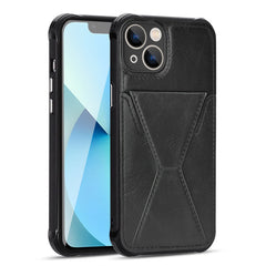 iPhone 13  Compatible TPU Leather Phone Case for Apple iPhone 13 with Card Holder Strap In Black - Durable Protection by CELL DEMAND