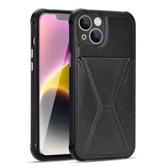 iPhone 14 Plus Compatible TPU Leather Phone Case for Apple iPhone 14 Plus with Card Holder Strap In Black - Shockproof Protection by CELL DEMAND