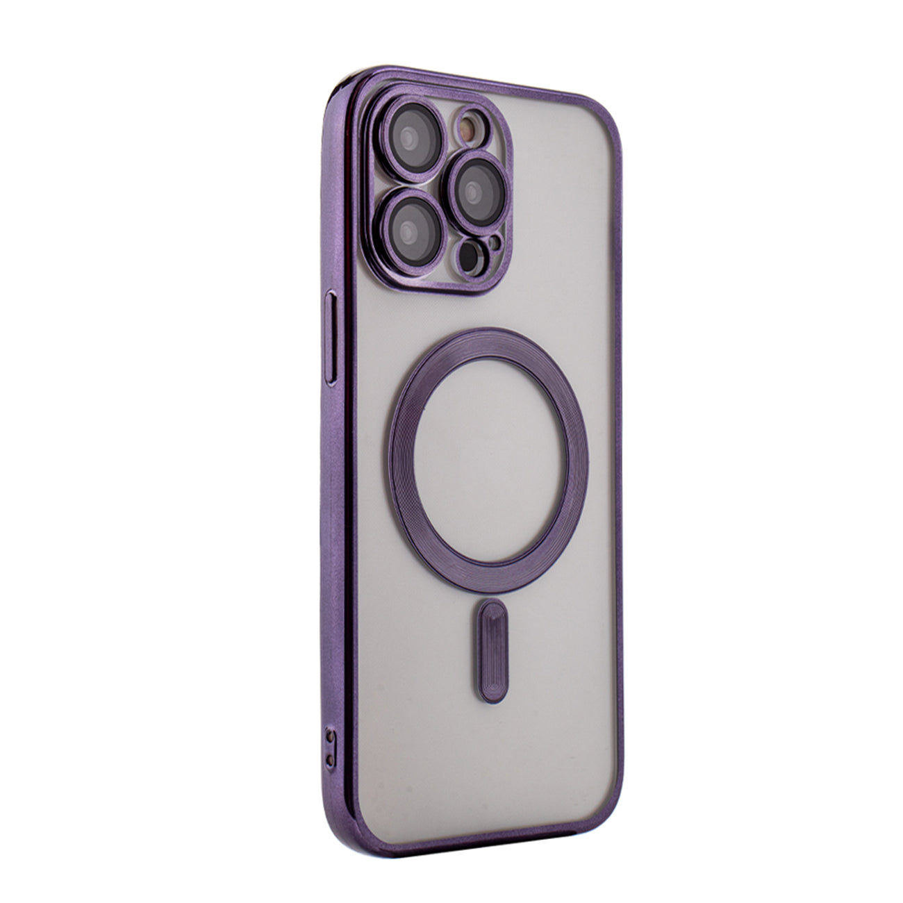 iPhone 14 Pro Compatible Magnetic Wireless Charging TPU Bumper Case For iPhone 14 Pro Max In Purple - Crystal Clear Protection by CELL DEMAND