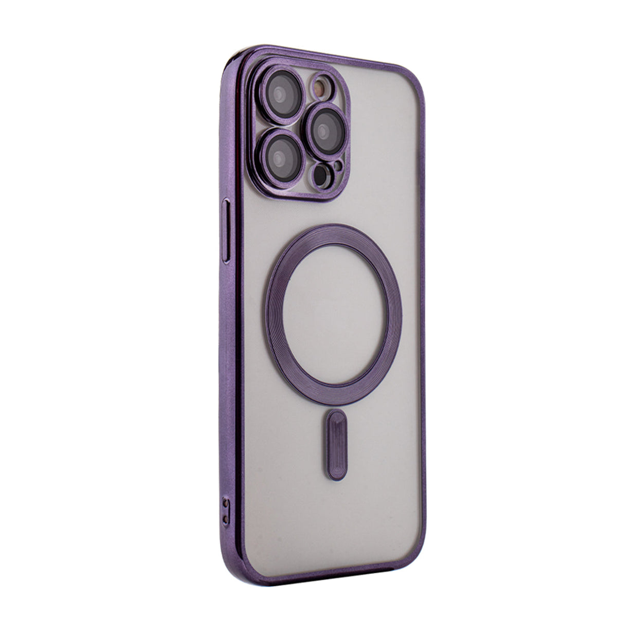 iPhone 14 Pro Compatible Magnetic Wireless Charging TPU Bumper Case For iPhone 14 Pro Max In Purple - Crystal Clear Protection by CELL DEMAND