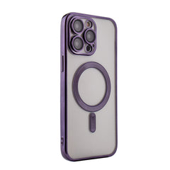 iPhone 14 Pro Compatible Magnetic Wireless Charging TPU Bumper Case For iPhone 14 Pro Max In Purple - Crystal Clear Protection by CELL DEMAND