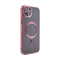 iPhone 15 PLUS Compatible Magnetic Wireless Charging TPU Bumper Case For iPhone 15 PLUS In Pink - Ultra-Slim Protection by CELL DEMAND