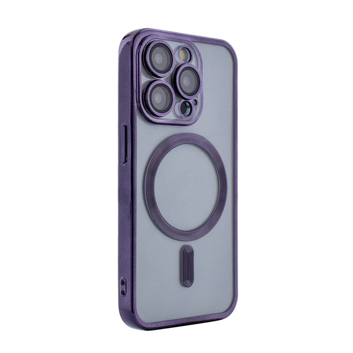 iPhone 15 PRO Compatible Magnetic Wireless Charging TPU Bumper Case For iPhone 15 PRO MAX In Purple - Heavy Duty Protection by CELL DEMAND