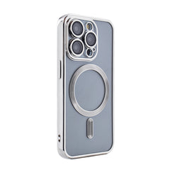 iPhone 15 PRO Compatible Magnetic Wireless Charging TPU Bumper Case For iPhone 15 PRO In Silver - Crystal Clear Protection by CELL DEMAND