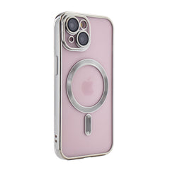 iPhone 15  Compatible Magnetic Wireless Charging TPU Bumper Case For iPhone 15 In Silver - Durable Protection by CELL DEMAND