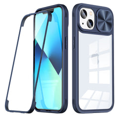 iPhone 14  Compatible Full Protection With Mobile Phone Protective Film Slide Camera Lens Phone Case For iPhone 14 In Navy - Ultra-Slim Protection by CELL DEMAND