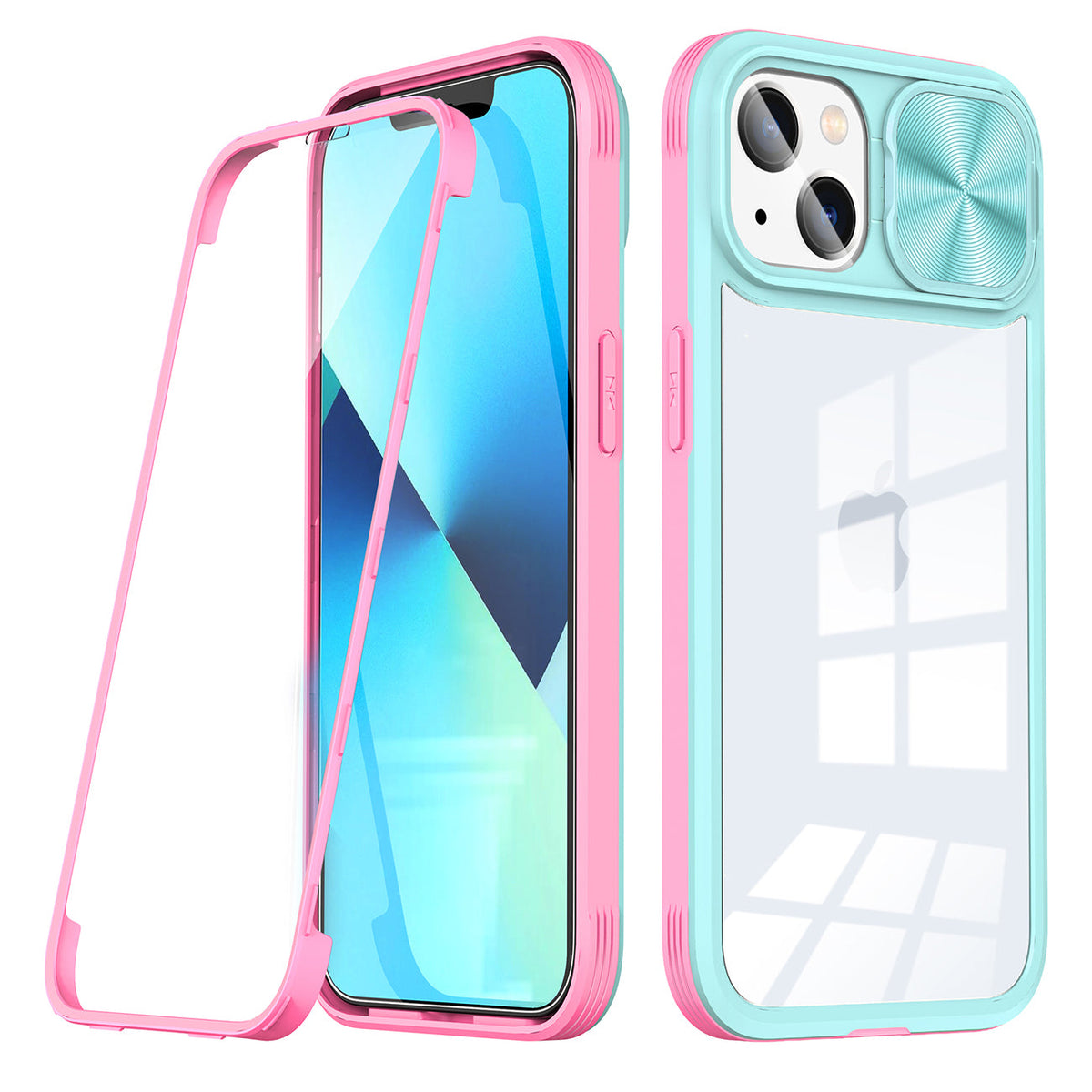 iPhone 14 Plus Compatible Full Protection With Mobile Phone Protective Film Slide Camera Lens Phone Case For iPhone 14 Plus In Blue - Durable Protection by CELL DEMAND