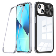 iPhone 14 Plus Compatible Full Protection With Mobile Phone Protective Film Slide Camera Lens Phone Case For iPhone 14 Plus In Gray - Crystal Clear Protection by CELL DEMAND