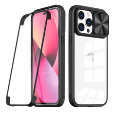 iPhone 14 Pro Compatible Full Protection With Mobile Phone Protective Film Slide Camera Lens Phone Case For iPhone 14 Pro In Black - Crystal Clear Protection by CELL DEMAND