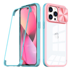 iPhone 14 Pro Compatible Full Protection With Mobile Phone Protective Film Slide Camera Lens Phone Case For iPhone 14 Pro In Pink - Premium Protection by CELL DEMAND