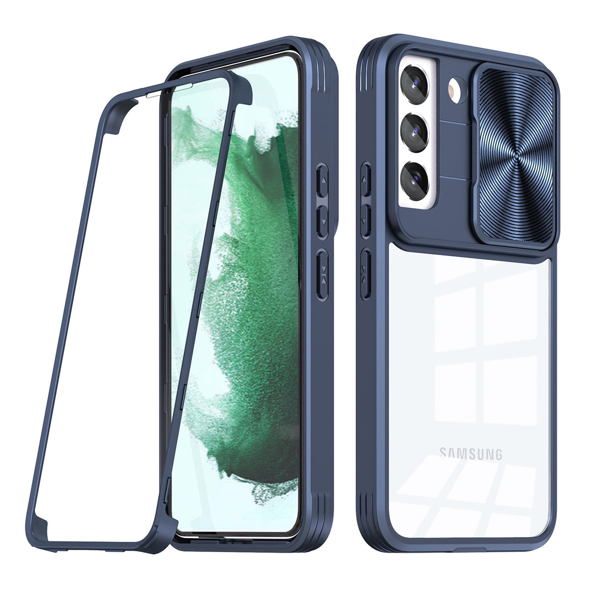 Full Protection With Mobile Phone Protective Film Slide Camera Lens Phone Case For Samsung Galaxy S 22 In Navy - Premium & Reliable | CELL DEMAND Official