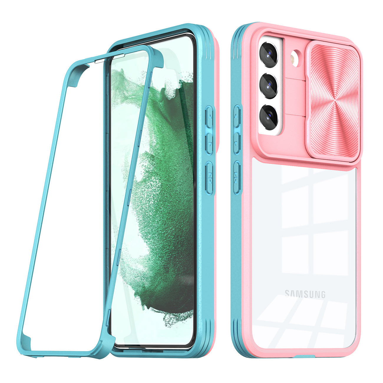 Full Protection With Mobile Phone Protective Film Slide Camera Lens Phone Case For Samsung Galaxy S 22 Plus In Pink - Shockproof & Reliable | CELL DEMAND Official