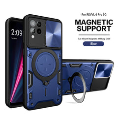 TPU PC Shockproof Magnetic Phone Case with Free Adjustment Ring Holder for REVVL 6 PRO 5G in - Ultra-Slim & Reliable | CELL DEMAND Official