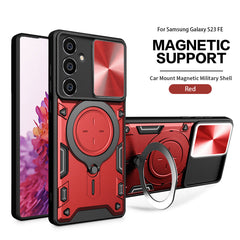 TPU PC Shockproof Magnetic Phone Case for Samsung Galaxy S23 FE in Red - Heavy Duty & Reliable | CELL DEMAND Official